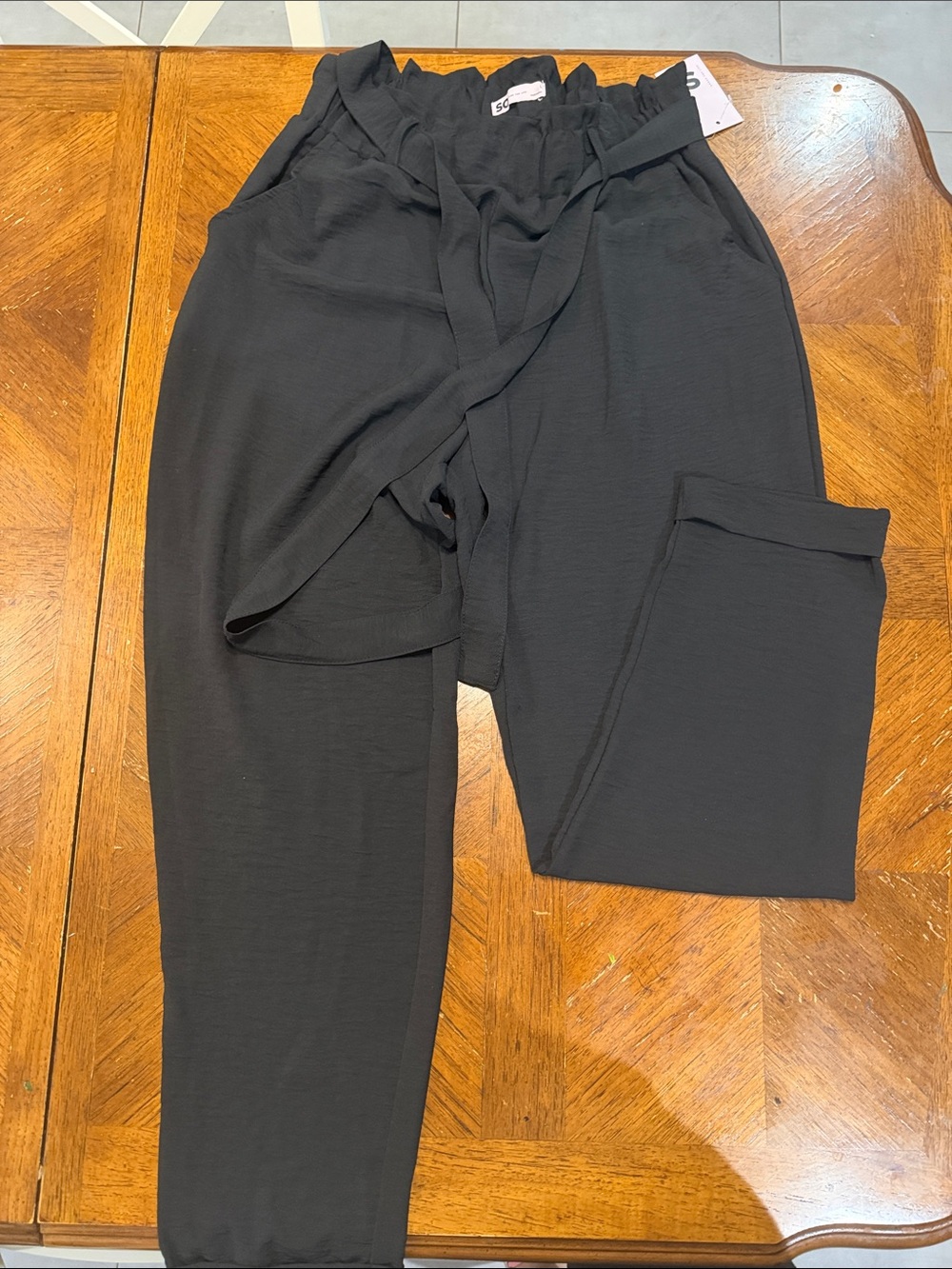 SO Black Elastic Waist Pants